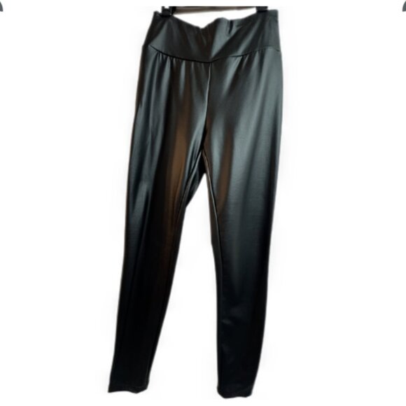 SHEIN High Waist Faux Leather Leggings Size S | Black Shaping Tummy Control Pant - Picture 2 of 5